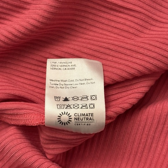 Reformation Ribbed Knit Mock Neck Sleeveless Front Slit Skylar Mini Dress Pink M - Picture 8 of 11